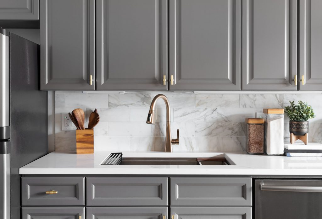 Kitchen Remodel with Gray Kitchen Cabinets